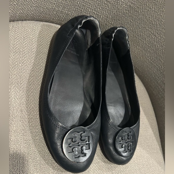 Tory Burch Navy Blue Ballet Flats Leather 7.5 - Picture 2 of 4
